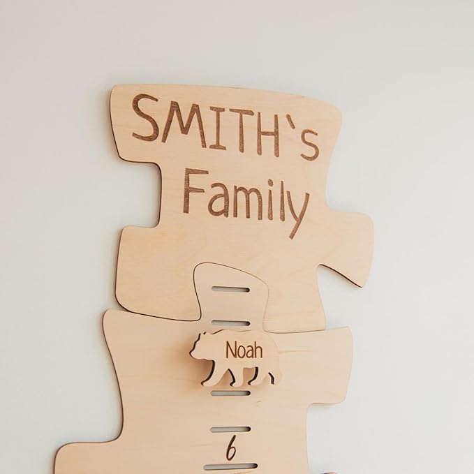 Personalized Wooden Growth Chart for Kids – Height Ruler Wall Decor for Nursery, Toddler, Baby & Family – Custom Name Growth Chart – Wooden Kids Height Measurement Ruler (Plywood)