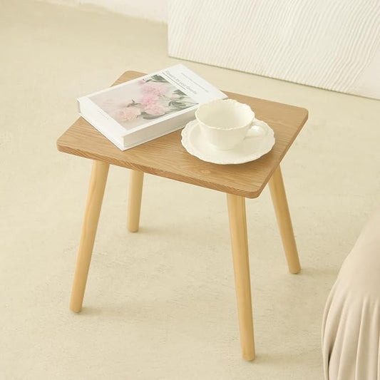 AWASEN Side Table, Small End Accent Table for Living Room Bedroom Office Small Spaces, Modern Wood Side Table Nightstand with Solid Wood, Easy Assembly, (Natural)