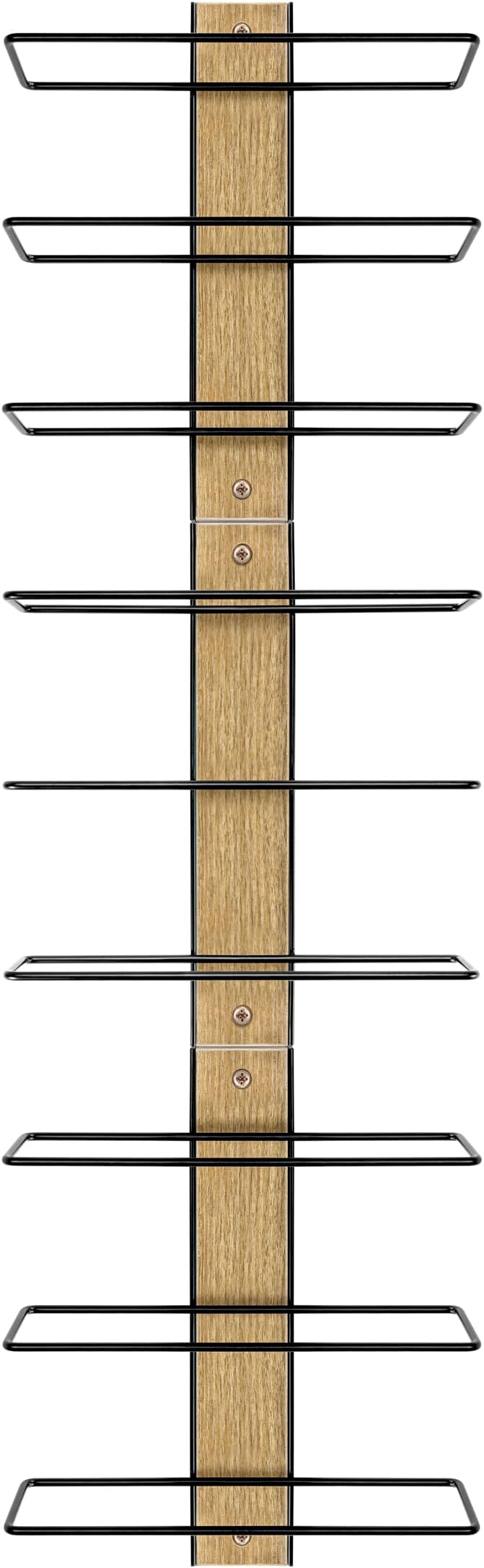 Sorbus Wall Mounted Wine Rack - Wood Wine Rack Wall Mounted for Bottles, Liquor, Champagne - Black Metal Wine Bottle Holder for Home Bar (Set of 3)