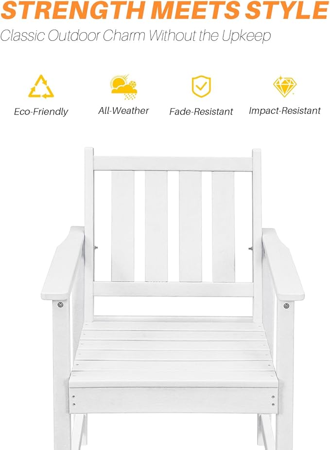 HDPE Outdoor Dining Set of 6, Patio Dining Table Set with 4 Chairs and 1 Bench, 6 Pieces HDPE Dining Set with Umbrella Hole, Outdoor Furniture Sets for Deck, Poolside, Garden, Pearl