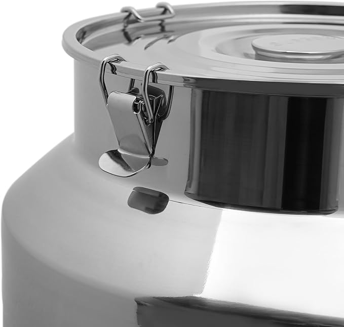 Stainless Steel Milk Can, 304 Stainless Steel Pail 23Gal Milk Can with Sealed Lid, 88L Hanging Lid Metal Milk Jug Bucket for Oil Tea Wine