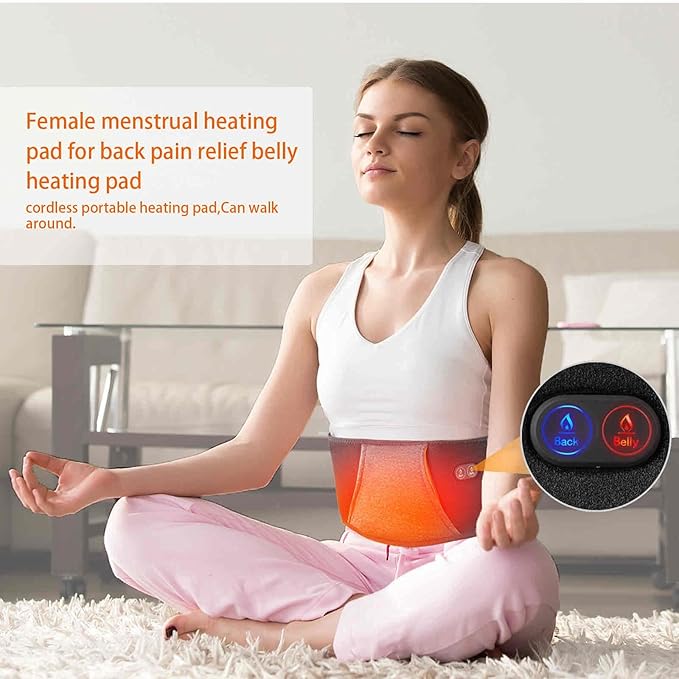 Heated Waist Belt,Heating Pad for Low Back and Belly,Holiday Gift,Women’s Cordless Heating Belt for Period Cramps - Rechargeable & Slim Design