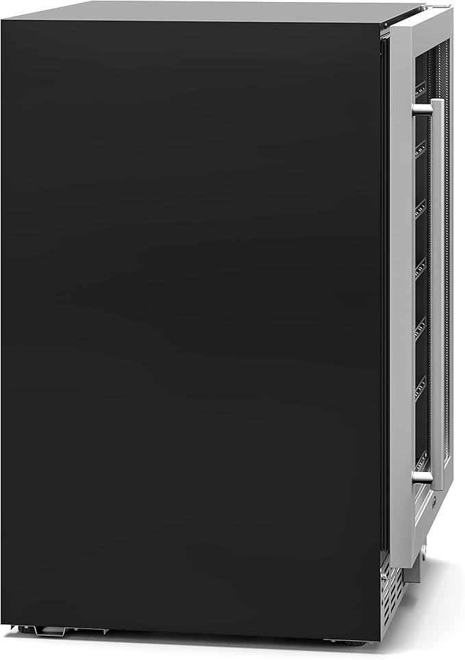 KoolMore 23.4” Inches Small Built-In Glass Door Refrigerator and Beverage Cooler for Soda Cans, 6 Wire Shelves, Adjustable Temperature Range [5.1 Cu. Ft.], 24" Inch (KM-BIR5C-GD)