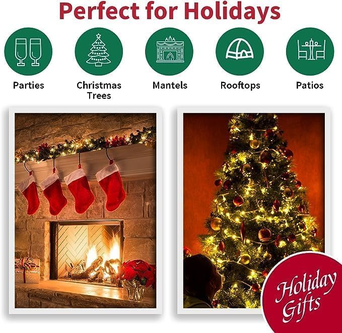 150 Count Warm White- String Lights - LED Christmas Lights, Mini led Lights for Indoor Outdoor Home Holiday Party Wedding Independence Day Decoration