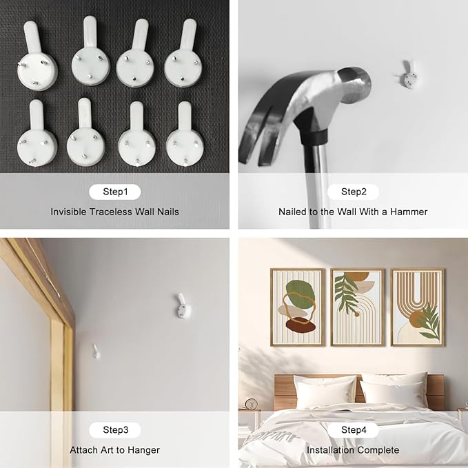 Large Sage Green Boho Wall Art Set Abstract Modern Geometric Wood Wall Decor Mid Century Neutral Artwork Bohemian Art Decor for Living Room Bedroom Office-16x24Inch x3