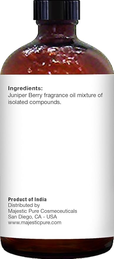 Majestic Pure Juniper Essential Oil with Glass Dropper - Huge 4 Fl Oz - 100% Pure and Natural Juniper Oil - Premium Grade Essential Oils for Diffuser, Aromatherapy, Soap and Candle Making