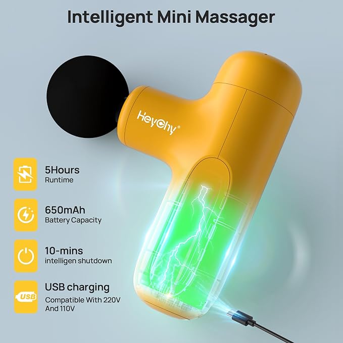 Massage Gun Mini, Electric Muscle Massager Deep Tissue, Compact Travel Size Handheld Percussion Massage Gun for Back, Shoulders, Full Body Recovery and Pain Relief, Birthday Gifts for Men Women