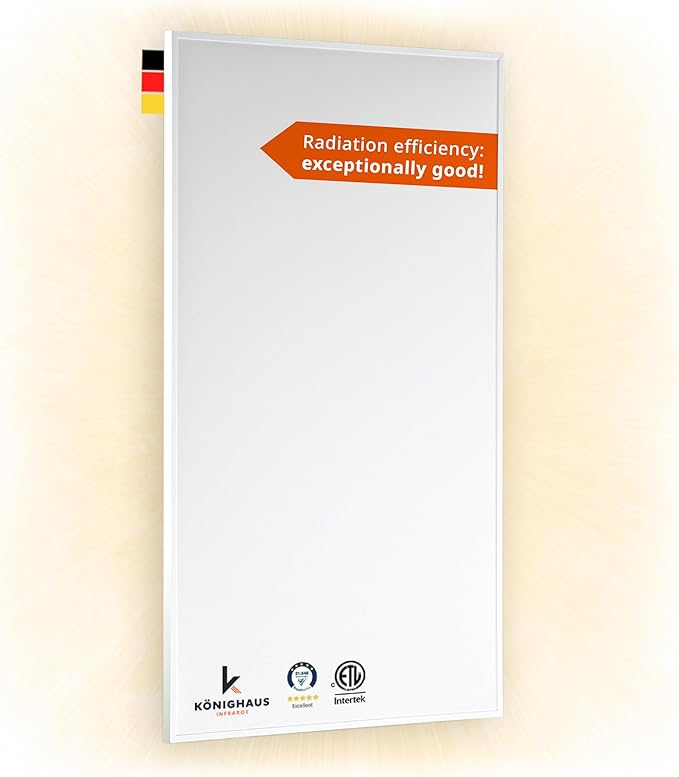 Infrared Space Heater 600W - suited for 86-142ft² - energy efficient electric heating - wall-mounted - warms up quickly - over-heating protection - silent - carefree - pleasant warmth
