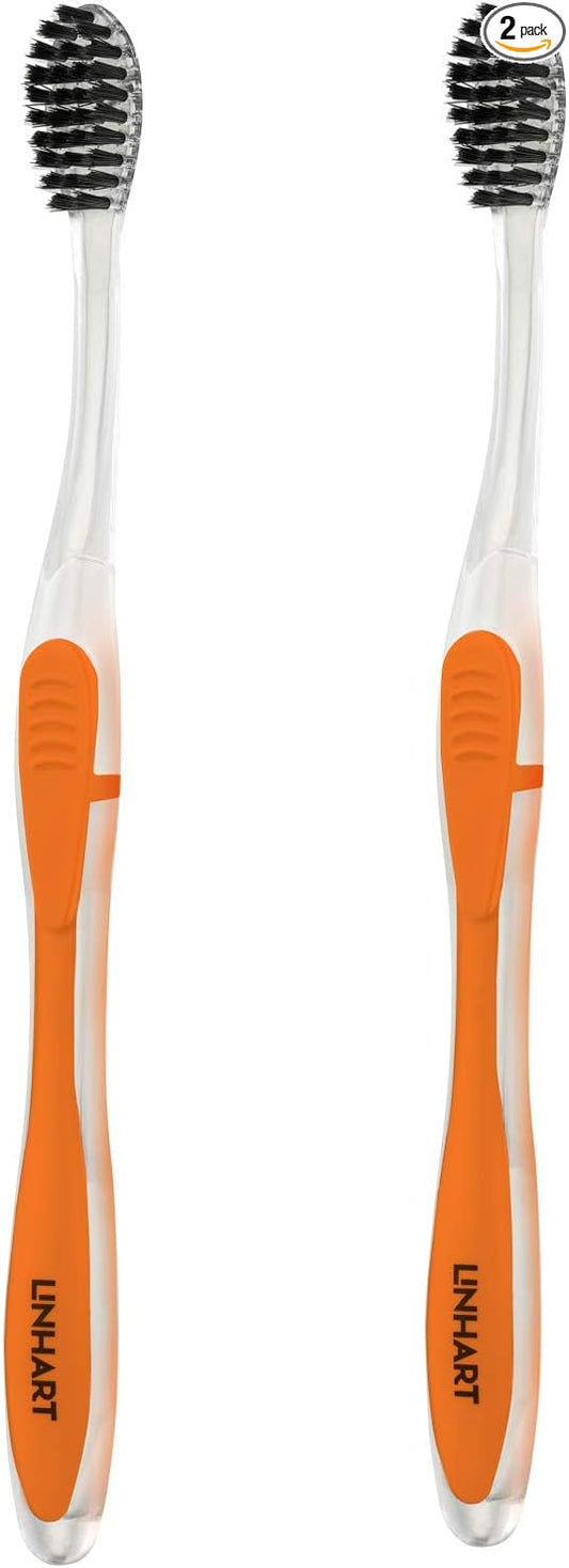 LINHART Extra Soft Toothbrush – Teeth Whitening Toothbrush with Multi Length Bristles, 2 Pack