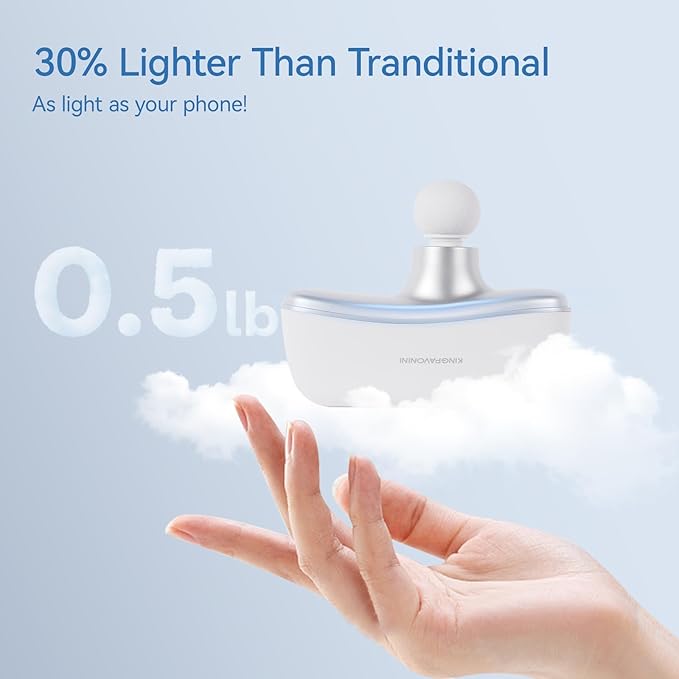 KingPavonini Mini Massage Gun with All-in-One Storage Case, FSA HSA Eligible, Pocket-Sized Small Massage Gun Deep Tissue, 0.5 lbs Portable Percussion Massager for Travel, Gym, Gift for Women Men