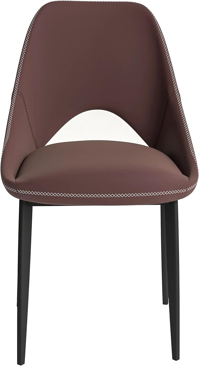 LeisureMod Amalfi Upholstered Fabric Dining Chair – Modern Side Chair with Iron Legs, Mid-Century Accent Chair for Dining Room or Kitchen