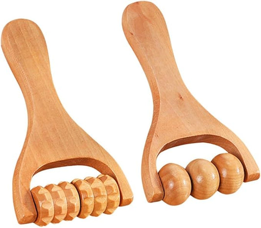 Wooden Foot Massager Tool with Roller - Ultimate Foot Roller Massage Device for Pain Relief, Natural Wood Massage Tools for Relaxation