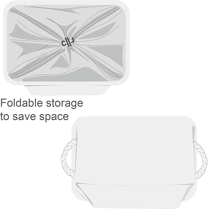 TheWarmHome Storage Basket for Gifts Empty - X Large - 3 Pack 17.7L×13.8W×9.8H in Collapsible Storage Bin for Shelves, Toy Box Storage for Gifts Book Laundry (White)