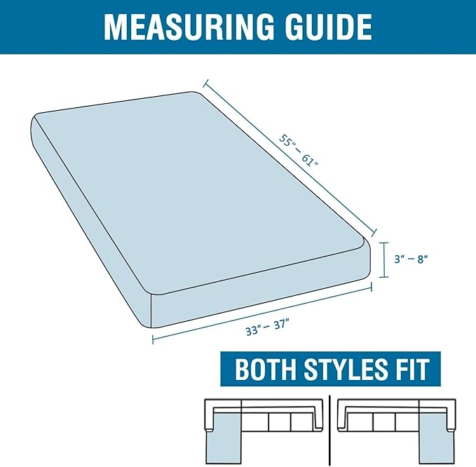 H.VERSAILTEX Super Stretch Individual Chaise Cover Sectional Couch Covers for L Shaped Sofa Both Left/Right Featuring Thick Jacquard Textured Twill Fabric (1 Piece Chaise Cover, Dove)