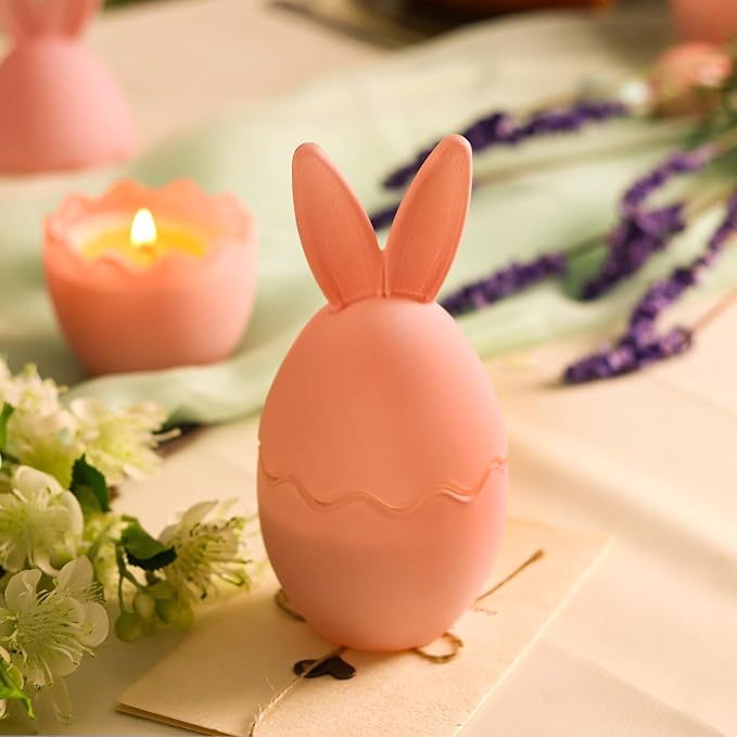 Spring Candle Decoration for Table Centerpieces, Bunny Lavender Scented Candle, Spring Home Decor, Indoor Easter Gift for Women