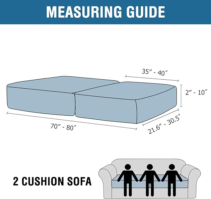 H.VERSAILTEX Velvet Stretch Couch Cushion Cover Plush Cushion Slipcover for Chair Loveseat Sofa Cushion Furniture Protector Seat Cushion Sofa Cover (2 Piece Large Sofa Cushion Covers, Taupe)