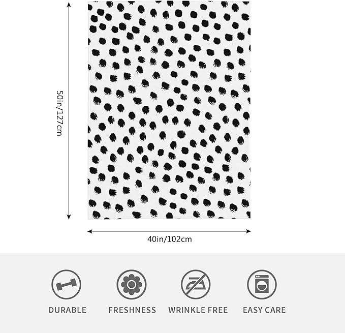 HGOD DESIGNS Polka DotsBlanket, Super Soft Brush Strokes Dots Throw Blanket 40"x50" Blanket for Bed Couch Chair Fall Winter Camping Living Room Office