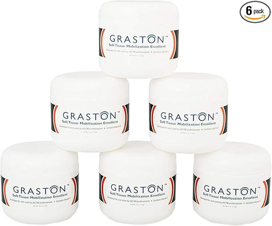 Graston Technique Vitamin E Enriched Emollient - 4oz Jar, Ideal for IASTM Lotion & Massage Therapy Cream, Perfect Vitamin E Cream for Massage and Physical Therapy, 6-Pack