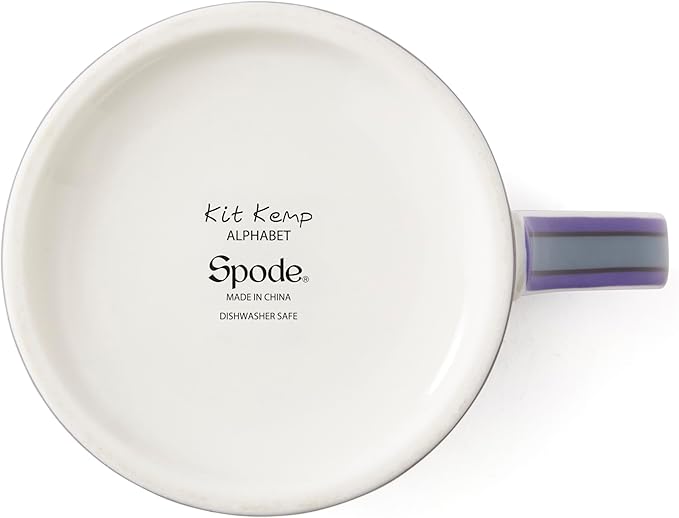 Spode Kit Kemp 12oz Mug in Fine China, W Initial - Custom Coffee Cup for Hot Beverages, Personalized Gift Idea for Her, Him, Friends, Coffee Lovers - Stylish Letter Mug for Daily Use, Dishwasher Safe