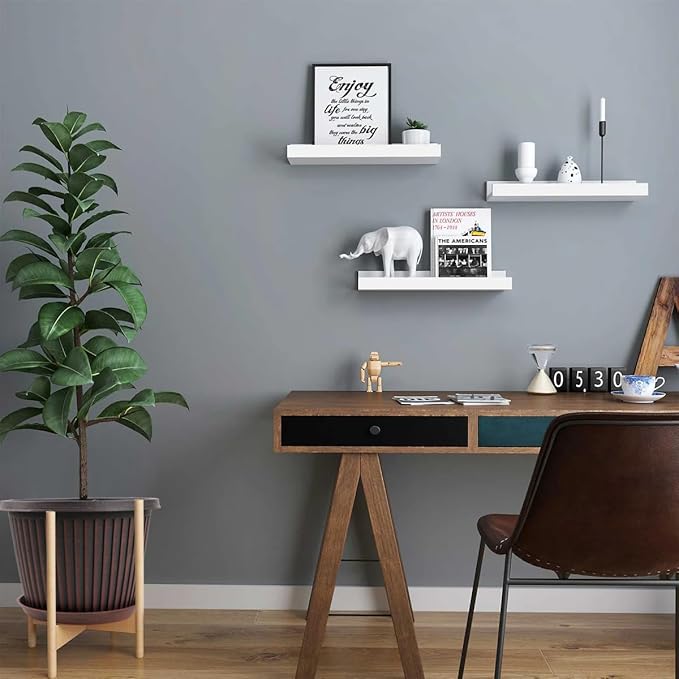 Large-Planter-Indoor-Outdoor Plant Pots, 16 inch 4 Pack Plastic Flower Pots with Saucer And Drainage Holes, Modern Garden Planters For Planting Medium Large Plants， Decorative Resin Garden Pots