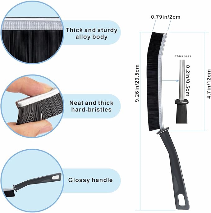 2 PCs Hard-bristled Crevice Cleaning Brush, Gap Cleaning Brush, Grout Brush for Kitchen, Bathroom, Bathtubs