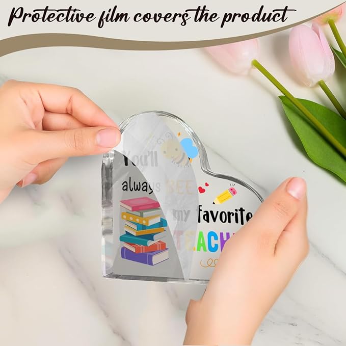 Teachers Day Graduation Season Opening Season Gifts Teacher Gifts Teacher Appreciation Gifts Best Teacher Gifts for Women Acrylic Heart for Her Coworker Friend Principal Educator Birthday Christmas