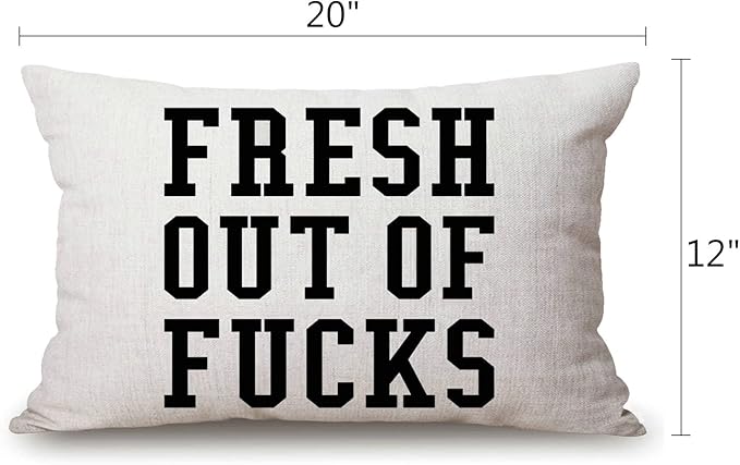 Pillow Covers with Fresh Out of f CKS Quotes 12" x 20" Lumbar Pillow Covers Home Decorative Cotton Linen Cushion Case for Sofa Couch Housewarming Family Room Décor