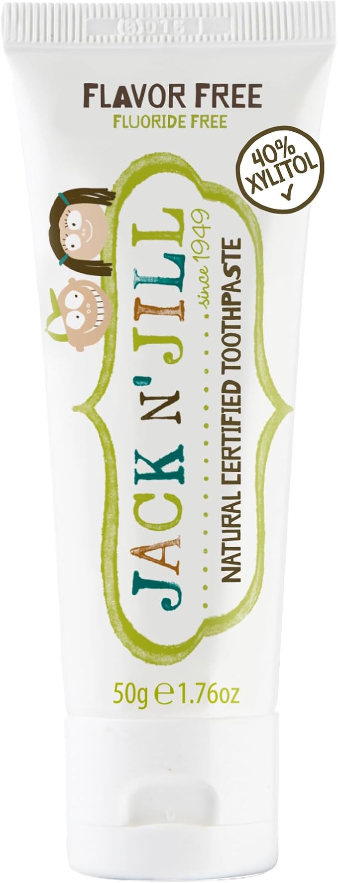 Jack N' Jill Natural Toothpaste for Baby and Infants - Fluoride Free Training Toothpaste, 40% Xylitol, BPA-Free - Flavor Free, 1.76 oz (Pack of 1)