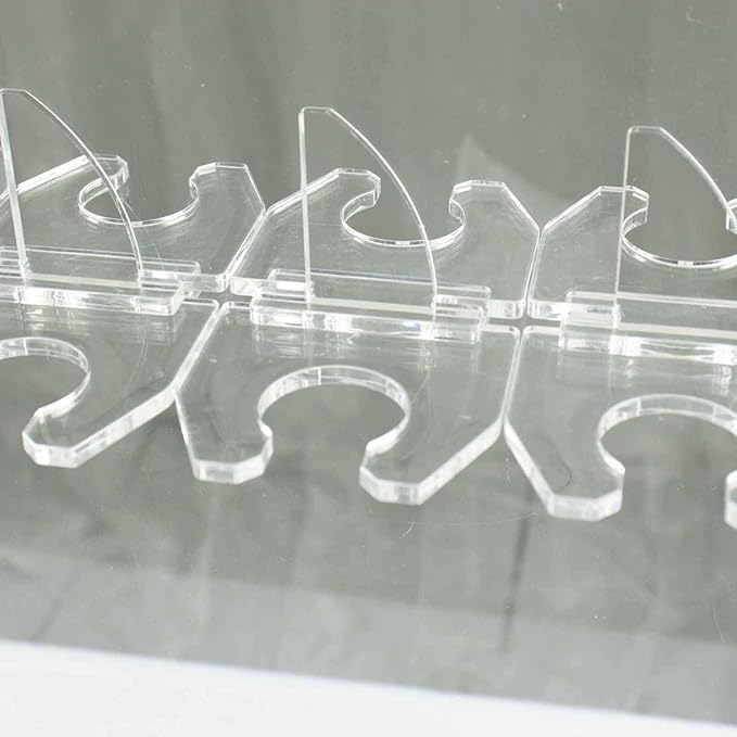 Tableclothsfactory 20 Pack | 3" Clear Acrylic Glass Holder Hooks for Double Side Display On Champagne Rack Stand