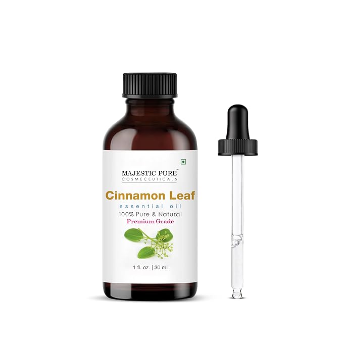 Majestic Pure Cinnamon Essential Oil with Glass Dropper - 1 Fl Oz - 100% Pure and Natural Cinnamon Oil - Premium Grade Essential Oils for Diffuser, Aromatherapy, Soap and Candle Making