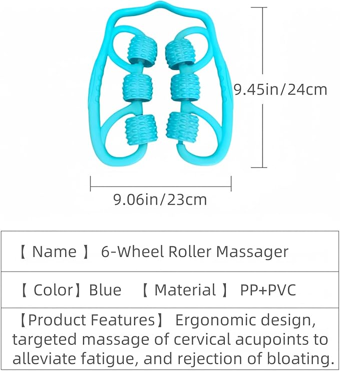 Leg Cellulite Massage Tool，Anti-Cellulite Deep Fascia Massager for arm and Forearm ，Muscle Roller with 6 Wheel, Muscle Recovery and Blood Circulation Tool，Pain Relief for Calves,Thigh,Neck