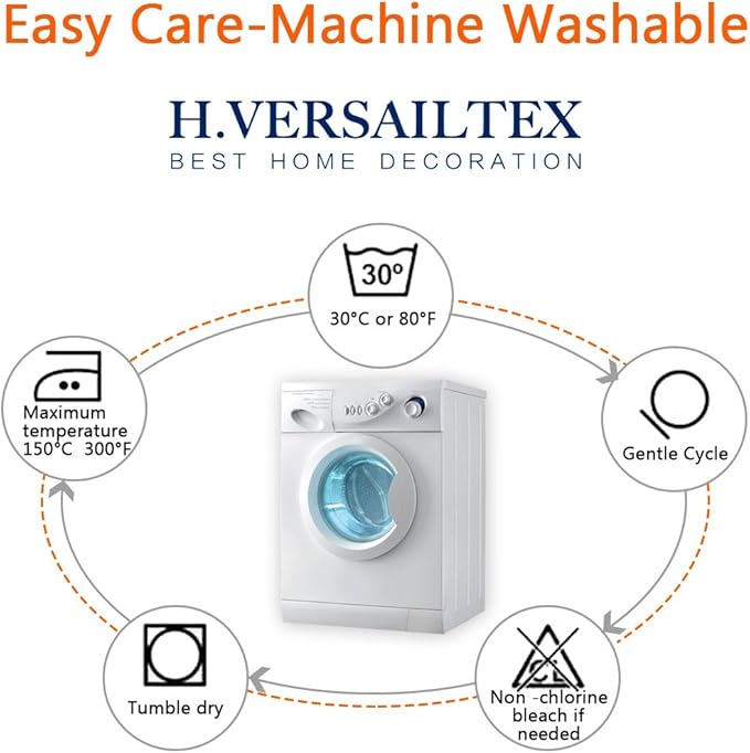 H.VERSAILTEX Super Stretch Individual Seat Sofa Covers Slipcover Sets Thick Jacquard Textured Twill Fabric (2 Piece Medium Sofa Cushion Covers, Navy)