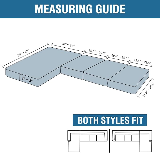 H.VERSAILTEX Velvet Stretch Sectional Couch Covers 4 Pieces Sofa Seat Cushion Covers L Shape Separate Cushion Couch Cover for Both Left/Right Sectional Couch (Large Sofa 3 Seater + 1 Chaise, Rust)