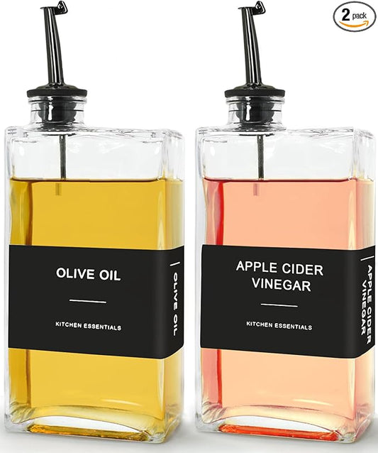 Olive Oil Dispenser Bottle for Kitchen,17 oz Oil and Vinegar Dispenser Set, Cooking Oil Dispenser, Glass Container, Coffee Syrup Bottles