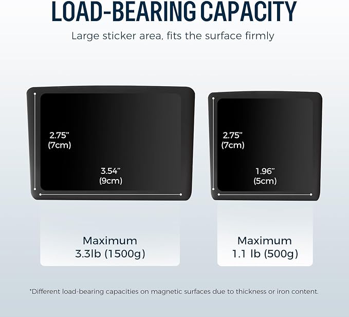 loukin Magnetic & Adhesive Dry Erase Marker Holder with Diver, 1 Small + 1 Mini, Magnetic Storage Organizer for Whiteboard or Refrigerators (Black)