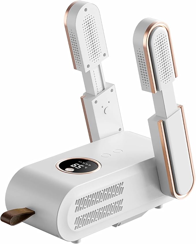 Shoe Dryer, Quick Drying Cleat Dryer with Smart Timer, Safe Shoe Deodorizer with Digital Display, Portable Foldable Boot Warmers for Home, Travel, Skiing and Holiday Gifts