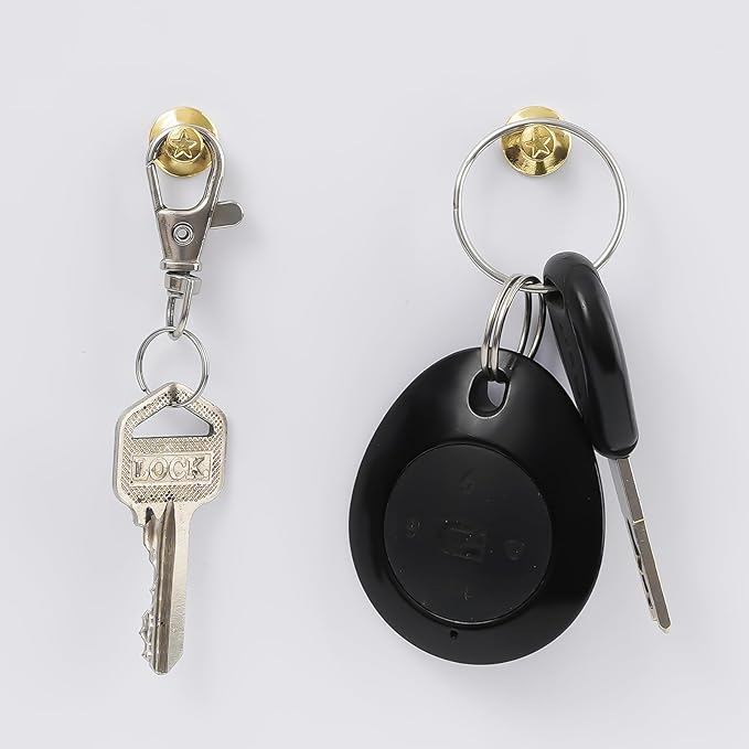 KURUI 60-Pack Metal Push Pins for Wall Hanging Decor, Renter Friendly Hooks for Bedroom Office Gallery Dorm Home, Double Headed Thumb Tacks for Tapestry/Canvas/ Picture Frame/Art, Gold Picture Hangers