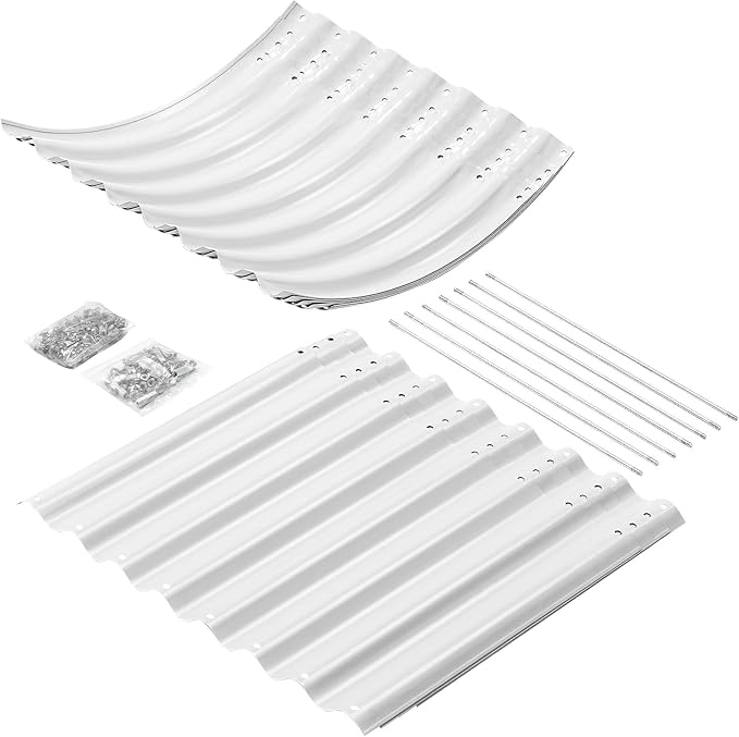 Land Guard 24“ Tall 4×2ft Galvanized Raised Garden Bed Kit, Galvanized Planter Garden Boxes Outdoor, Oval Large Metal Raised Garden Bed for Vegetables(Pearl White, 4×2×2ft)