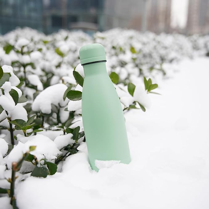 Insulated Water Bottles,12 oz Double Wall Stainless Steel Vacumm Metal Flask for Sports Travel,Macaron Green