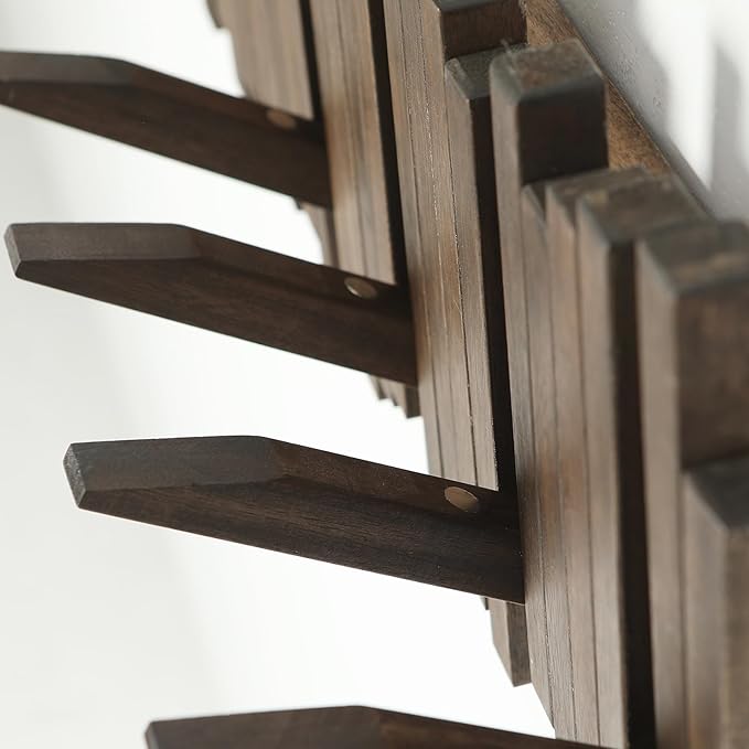 Natural Wood Wall Mounted Piano Coat Rack| Coat Rack Wall Mount| Flip Down Wall Hook Rack 7 Hooks| Entryway Wall Art Hook,Made of Acacia Wood (Wood Wax Oil Dyed Walnut Color).Wall Art