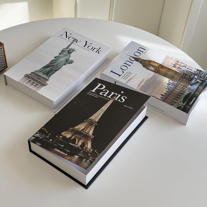 Decorative Storage Book Box – Hidden Storage for Remote Controls, Keys, and Small Items – Elegant Home Decor for Living Room, Bedroom, Coffee Table – Modern Style Faux Book Organizer (London)