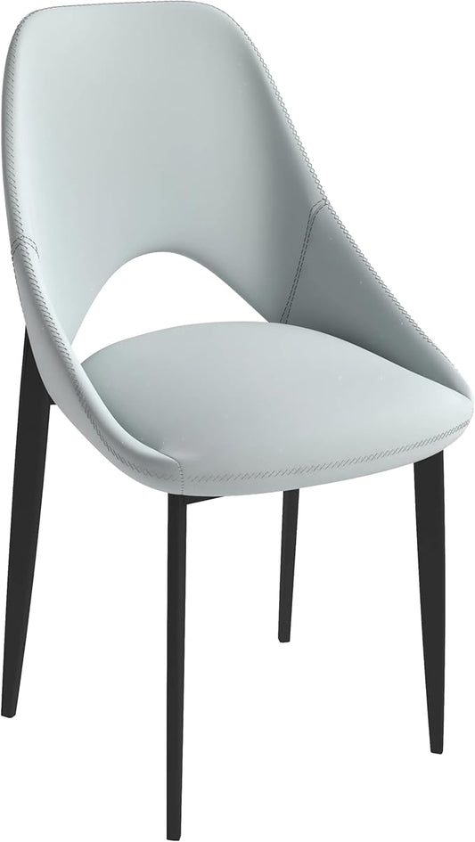 LeisureMod Amalfi Upholstered Fabric Dining Chair – Modern Side Chair with Iron Legs, Mid-Century Accent Chair for Dining Room or Kitchen