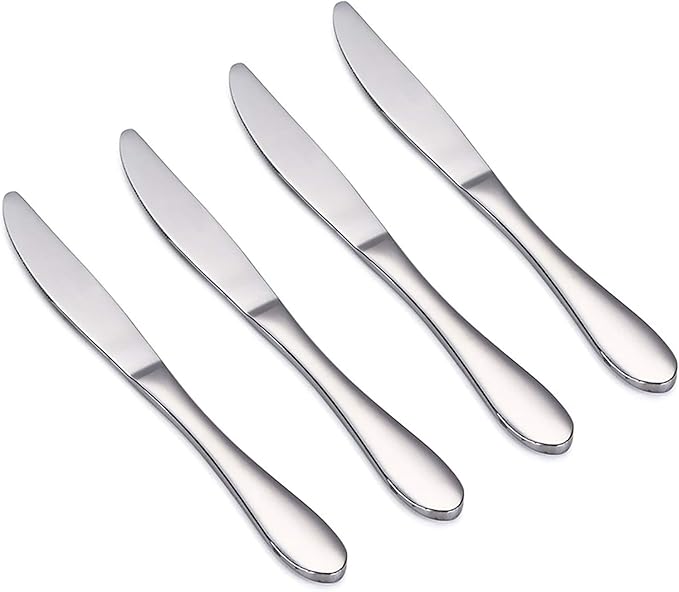 VANRA 4-Piece Children Knives Set Stainless Steel Kids Dinner Knife Child Silver Cutlery Set 6.8-inch (4 knives)