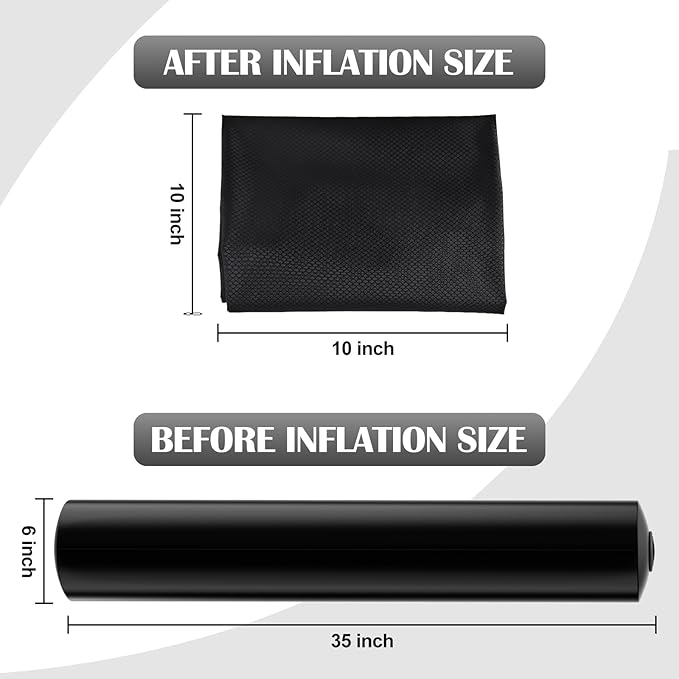 Inflatable Foam Roller for Physical Therapy, Back Pain, Muscle Massage, Deep Tissue and Leg Stretch, Back Roller with Adjustable Firmness for Travel, Exercise, Yoga, Pilates, Workout and Gym 36" x 6"