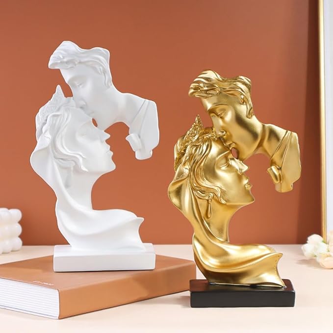 Large Couples Kiss Sculpture,Abstract Art Couple Sculpture Home Furnishing Resin Statue Decoration Romantic Statue Used for Home Decoration, Wedding, Gift