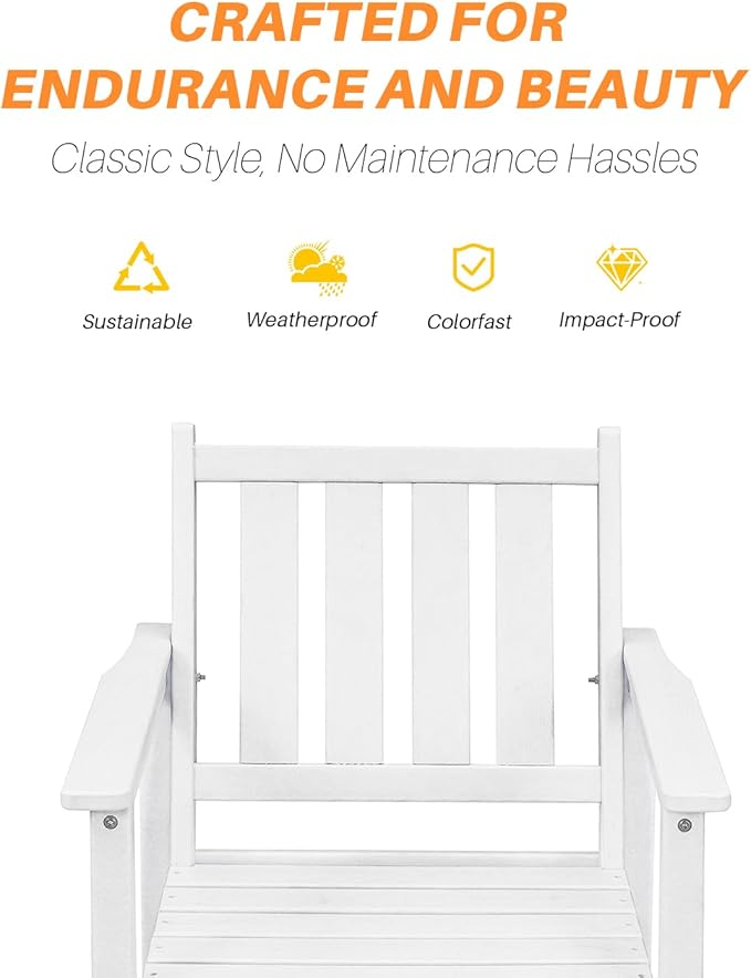 HDPE Patio Dining Set, 5-Piece Outdoor Table and Chairs with Umbrella Hole, Modern Outdoor Dining Set for 4, HDPE Outdoor Patio Furniture Dining Sets for Deck, Poolside, Porch, Pearl