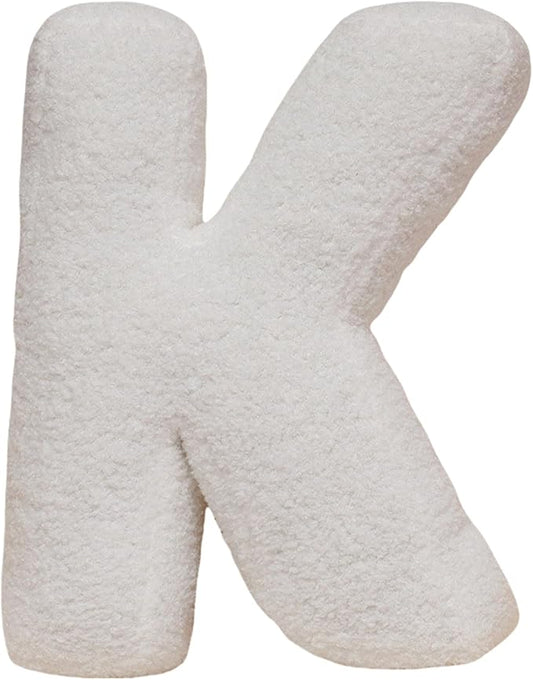 MOJUN Letter Plush Pillow, Soft Sofa Cushion Nursery Decor Kids Room Throw Pillow Cute A to Z Initial Letter Pillow Alphabet Cushion for Sofa Couch Living Room Bed Car Decoration, K