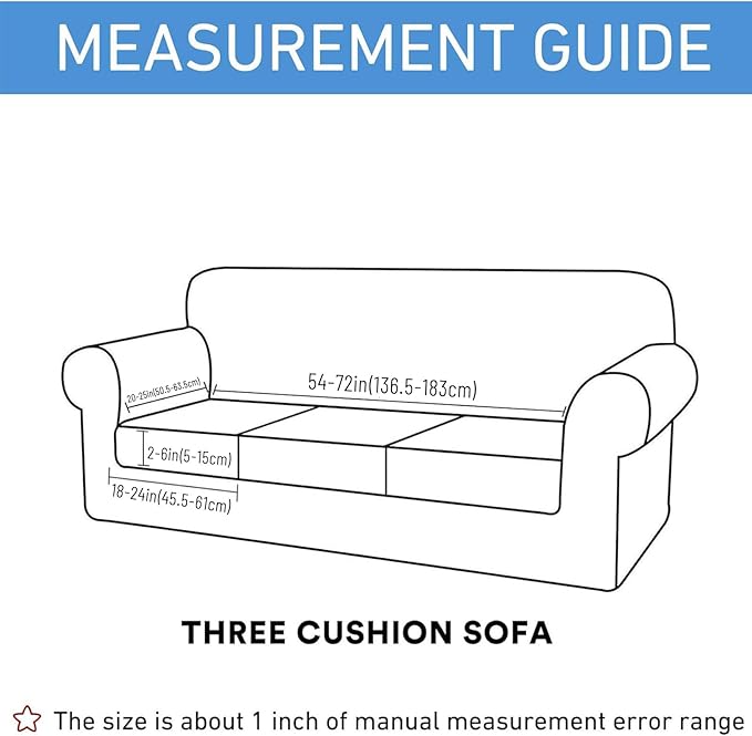 hyha Waterproof Couch Cushion Covers for Pets, Non Slip Sofa Seat Cover for Dogs Washable, Soft Thick Stretch Jacquard Fabric, Sofa Slipcovers with Elastic Bottom (3 Pieces, Black)