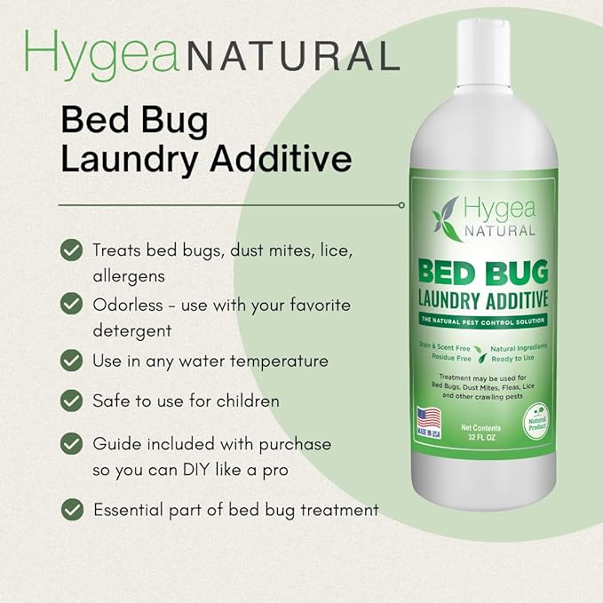 Lice and Bed Bug Laundry Additive - Environmentally Responsible, Odorless, and Stain-Free Liquid Laundry Treatment - Safe for Children and Pets - Any Water Temperature (1 Gallon)