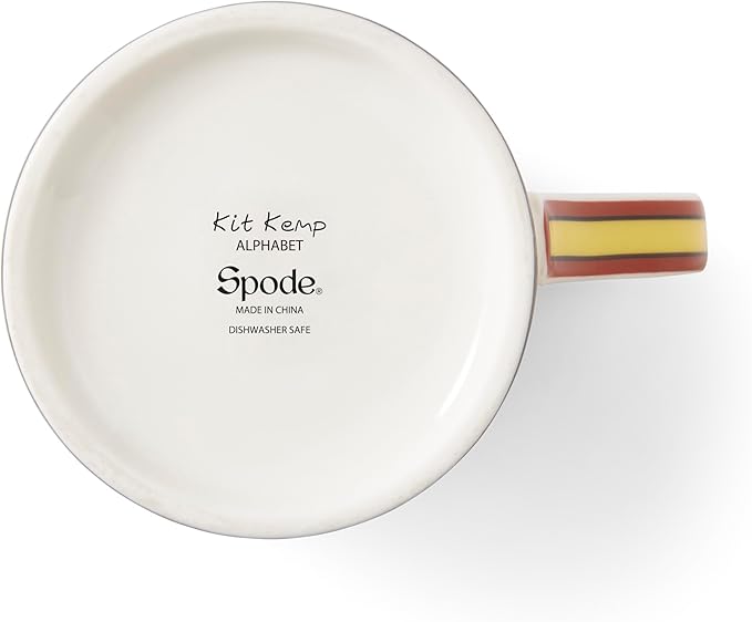 Spode Kit Kemp 12oz Mug in Fine China, K Initial - Custom Coffee Cup for Hot Beverages, Personalized Gift Idea for Her, Him, Friends, Coffee Lovers - Stylish Letter Mug for Daily Use, Dishwasher Safe